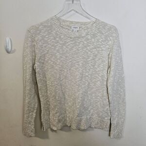 J. Crew Long Sleeve Beach Pullover Sweater #BQ689 Women's Cream Size XS